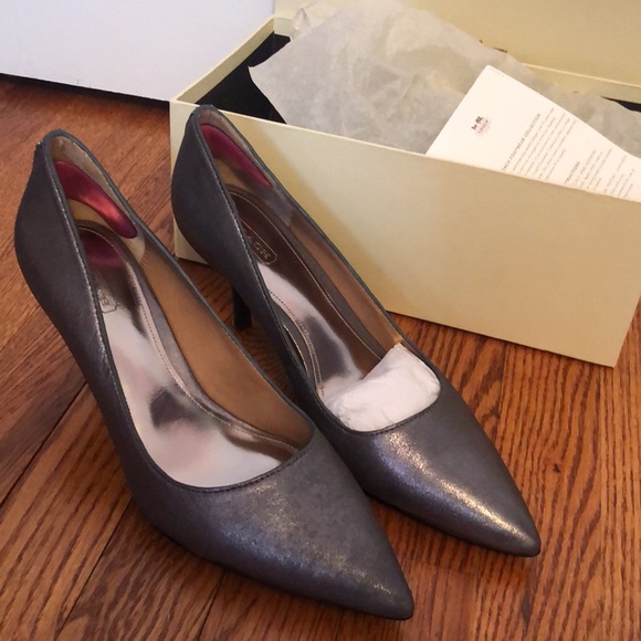 Coach Shoes - Coach Zoee sparkle metallic pewter heel 9
